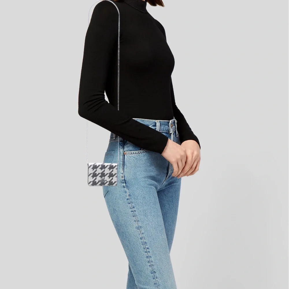 Coach Houndstooth Mini Crossbody Bag in Black and White NWT retails $150 - Picture 6 of 7